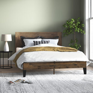 High rise wood 2024 bed frame